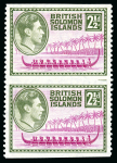 Stamp of British Solomon Islands 1939 2½d. magenta and sage-green, vertical pair, variety