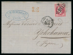 Stamp of Japan » Foreign Post Offices » French Post Office » Incoming Mail 1870-74, Incoming Mail. Group of five covers from France to Yokohama and Yedo