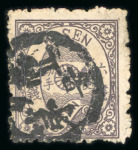 Stamp of Japan » 1874, Cherry Blossoms, Foreign Paper, with syllabics 1874, 6 sen slate-purple, five used examples