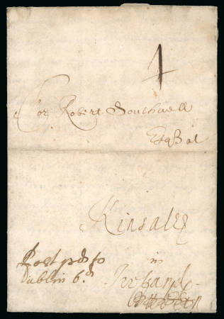 Stamp of Ireland » Pre-Stamp Postal History » Early Period - 1657-1784 1661 (January 28th) Folded entire sent from London,