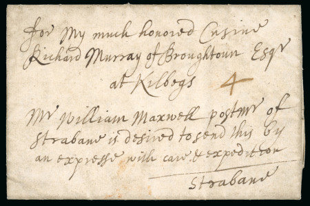 Stamp of Ireland » Pre-Stamp Postal History » Early Period - 1657-1784 1669 (January 4th) Folded express letter sent from