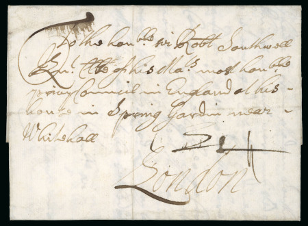 Stamp of Ireland » Pre-Stamp Postal History » Early Period - 1657-1784 1677 (March 16th) Folded entire from Dublin endorsed