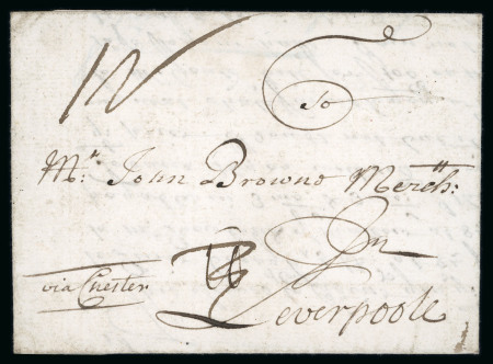 Stamp of Ireland » Pre-Stamp Postal History » Early Period - 1657-1784 1710 (January 23rd) Folded letter sent from Cork Harbour