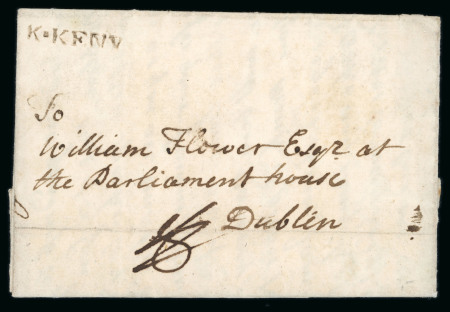 Stamp of Ireland » Pre-Stamp Postal History » Early Period - 1657-1784 1731 (November 8th) Folded cover from Kilkenny to Dublin,