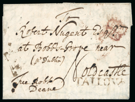 Stamp of Ireland » Pre-Stamp Postal History » Early Period - 1657-1784 1762 (November 24th) Folded cover from Tallow to Oldcastle,