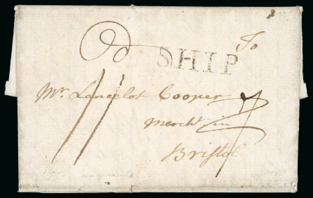 Stamp of Ireland » Pre-Stamp Postal History » Early Period - 1657-1784 1773 (July 19th) Folded cover from Sidney, USA via