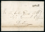 Stamp of Ireland » Pre-Stamp Postal History » Early Period - 1657-1784 The Famous Bishop Tete-Beche Error: 1712 (January 14th) Folded letter from Downpatrick to Dublin