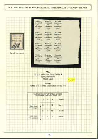 Stamp of Ireland » 1922 Overprint Proofs (PR1-PR29) Proof overprint in black for the 5-line format of the