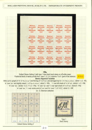 Stamp of Ireland » 1922 Overprint Proofs (PR1-PR29) Proof overprint in red for the 5-line format of the