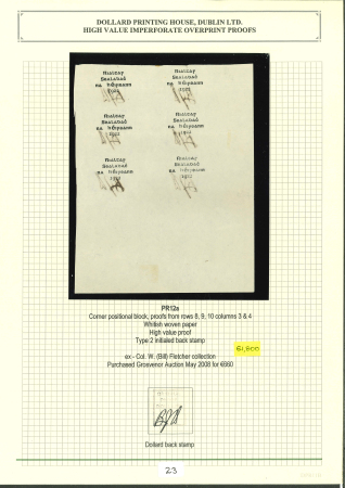 Stamp of Ireland » 1922 Overprint Proofs (PR1-PR29) Proof overprint in black for the 4-line format of the