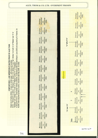 Stamp of Ireland » 1922 Overprint Proofs (PR1-PR29) Proof overprint in black for the 5-line format of the low Thom values: Single row of twelve cliches