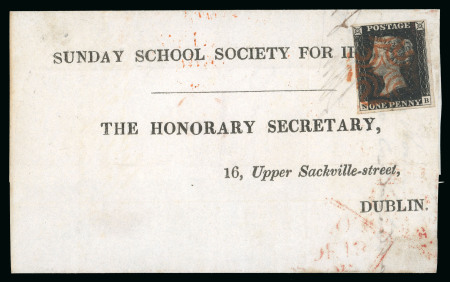 Stamp of Ireland » GB Used In Ireland 1840 (11.12) Small folded printed SUNDAY SCHOOL SOCIETY