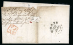 Stamp of Ireland » GB Used In Ireland 1841 (3.6) Folded cover from Moate, Co. Westmeath to Dublin, franked 1d red