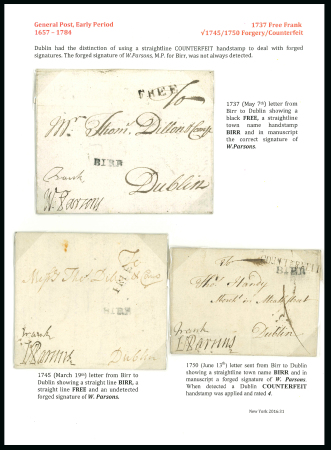 Stamp of Ireland » Pre-Stamp Postal History » Early Period - 1657-1784 1750 (June 13th) Letter sent from Birr, Co. Offaly