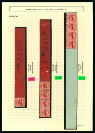Stamp of Ireland » 1923 Harrison Coils Overprints (T62-65) 1d Scarlet, a specialised group of the coils stamp