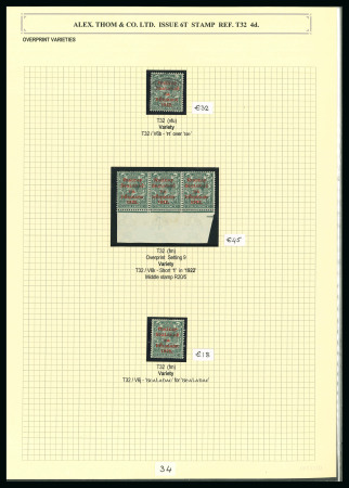 Stamp of Ireland » 1922 (Jul-Nov) Thom Overprints (T25-T41) 2 1/2d Ultramarine, 3d violet, 4d grey-green and 5d