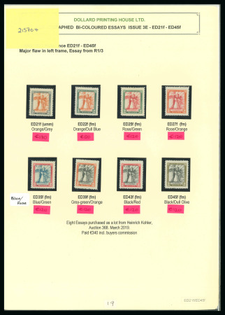 Stamp of Ireland » Essays & Proofs (E1-E167) 1922, Dollard – Lithographed in bi-colour: 2d eight