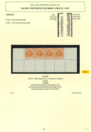 Stamp of Ireland » Essays & Proofs (E1-E167) 1922, Dollard – Valdivia Specimens: 2d bright turquoise,