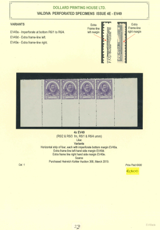 Stamp of Ireland » Essays & Proofs (E1-E167) 1922, Dollard – Valdivia Specimens: 2d lilac, mint