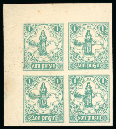 Stamp of Ireland » Essays & Proofs (E1-E167) 1922, Pictorial Printing Company: Imperforate 1d turquoise,