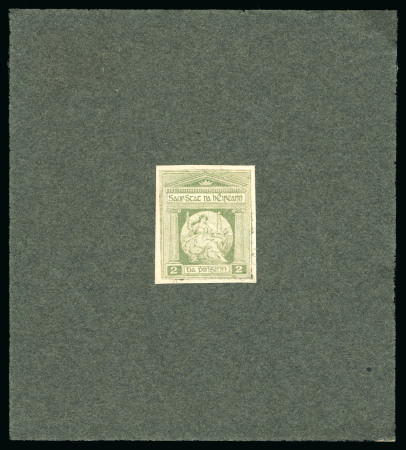 Stamp of Ireland » Essays & Proofs (E1-E167) 1922, Perkins, Bacon & Co: Hibernia Seated 3d, engraved