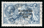 Stamp of Ireland » 1927 Composite Dates Overprints (T69-T71) 10s dull grey blue, from the broken "S" plate, used
