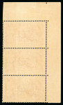Stamp of Ireland » 1927 Composite Dates Overprints (T69-T71) 5s rose-red, from the broken "S" plate, mint nh upper left corner sheet marginal vertical strip of three