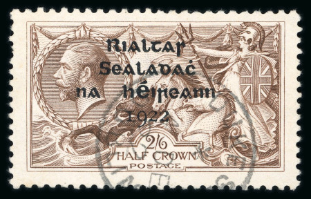 Stamp of Ireland » 1922 (Jul-Nov) Thom Overprints (T25-T41) 2s6d grey-brown, with perfect "R" in Crown, used single, showing clear cds