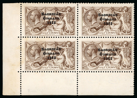Stamp of Ireland » 1927-28 Wide Date Overprints (T72-T74) 2s6d chocolate, with perfect "R" in crown, mint and