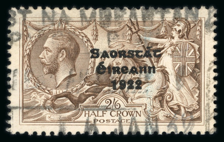 Stamp of Ireland » 1927-28 Wide Date Overprints (T72-T74) 2s6d chocolate, with perfect "R" in crown, used single