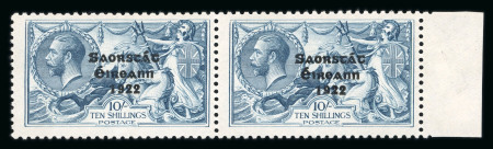 Stamp of Ireland » 1927-28 Wide Date Overprints (T72-T74) 10s dull gray-blue, with broken "S" in Postage, mint