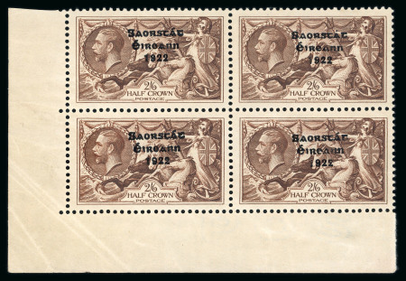 Stamp of Ireland » 1935 Re-Engraved Overprints (T75-T77) 2s6d chocolate, mint nh lower left corner sheet marginal