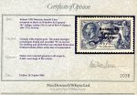Stamp of Ireland » 1935 Re-Engraved Overprints (T75-T77) 10s indigo, mint single, position R9/2 with flat accent variety