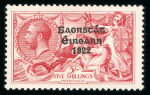 Stamp of Ireland » 1925 Narrow Date Overprints (T66-T68) 5s rose red, mint single, position R3/3 with inner