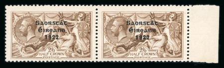Stamp of Ireland » 1922-23 Thom Three-Line Overprints (T47-T61) 2s6d chocolate-brown, mint nh right sheet marginal