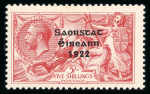 Stamp of Ireland » 1922-23 Thom Three-Line Overprints (T47-T61) 5s rose red, mint single, position R3/2 or R8/2 with
