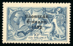 Stamp of Ireland » 1922-23 Thom Three-Line Overprints (T47-T61) 10s blue black, mint single from plate 5A, position