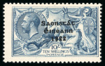 Stamp of Ireland » 1922-23 Thom Three-Line Overprints (T47-T61) 10s dull gray blue, mint single with broken "S" in