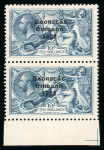 Stamp of Ireland » 1922-23 Thom Three-Line Overprints (T47-T61) 10s dull grey blue, mint vertical pair, single with perfect "S" in postage, position R9/2 with "S" over "E" variety