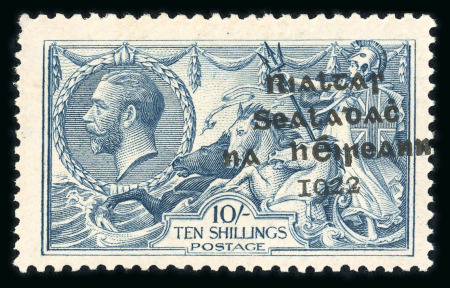 Stamp of Ireland » 1922 (Feb) Dollard Overprints (T1-T14) 10s dull grey-blue, broken "S" in POSTAGE, mint single, with sloping overprint error