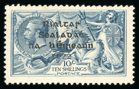 Stamp of Ireland » 1922 (Feb) Dollard Overprints (T1-T14) 10s dull grey-blue, broken "S" in POSTAGE, mint, with R2/1 major re-entry plate flaw