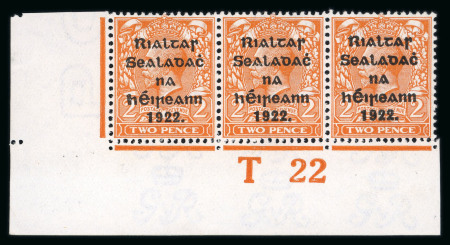 Stamp of Ireland » 1922 (Feb) Thom Overprints (T15-T19) 1/2d green, printing trial proof overprint in jet black,
