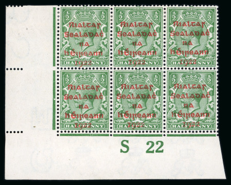 Stamp of Ireland » 1922 Overprint Proofs (PR1-PR29) 1/2d green, proof overprint in red, mint, and mint