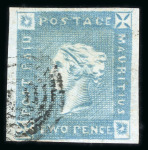Stamp of Mauritius » 1859 Lapirot Issue » Early Impressions (SG 36-37) 1859 Lapirot, early impression, pos.3, fine to large margins, used