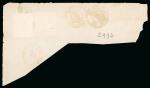 Stamp of Japan » Foreign Post Offices » French Post Office 1877, Large piece of envelope front with "Old Koban" 4 sen and France 40c