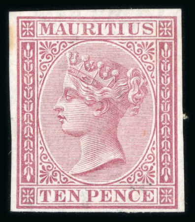 Stamp of Mauritius » Later Issues 1863-72, 10d maroon imperf. plate proof on gummed wmk Crown CC paper