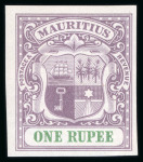 Stamp of Mauritius » Later Issues 1900-05 1R imperf. colour trial in dull purple and green