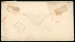Stamp of Mauritius » Later Issues 1864 (Mar 18) envelope from Dublin to Mauritius with GB 1862-64 6d lilac tied by "186" Irish duplex, with "4 1/2d" accountancy hs