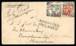 Stamp of Mauritius » Later Issues 1895 (Nov 9) envelope from London to Pamplemousses with unrecorded "ADVERTISED / UNCLAIMED" hs