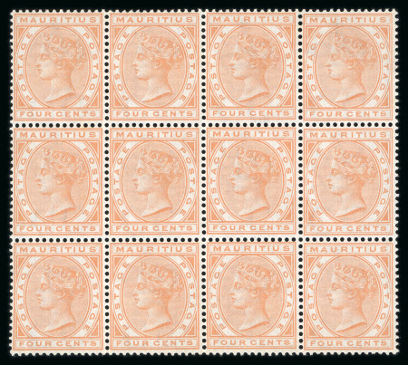 Stamp of Mauritius » Later Issues 1879-80 4c orange in mint block of 12